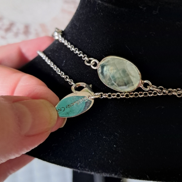Vintage Sterling Silver Coldwater Creek Sea Green Chalcedony Designer Necklace - Picture 9 of 9